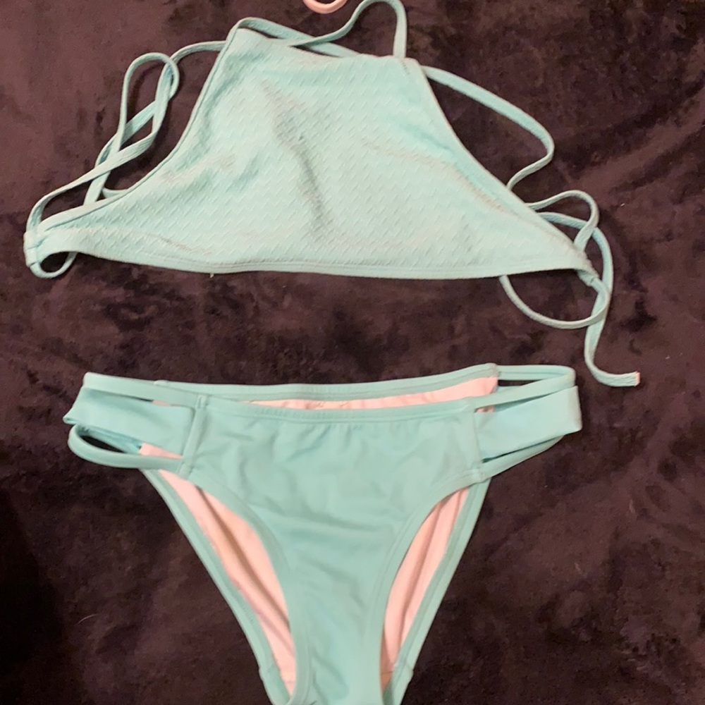 PINK blue swimsuit